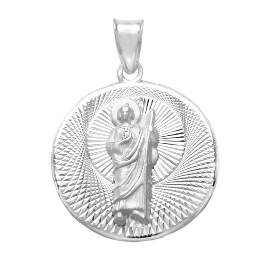 Sterling Silver Saint Jude Thaddeus 3D D C Medal Pendant