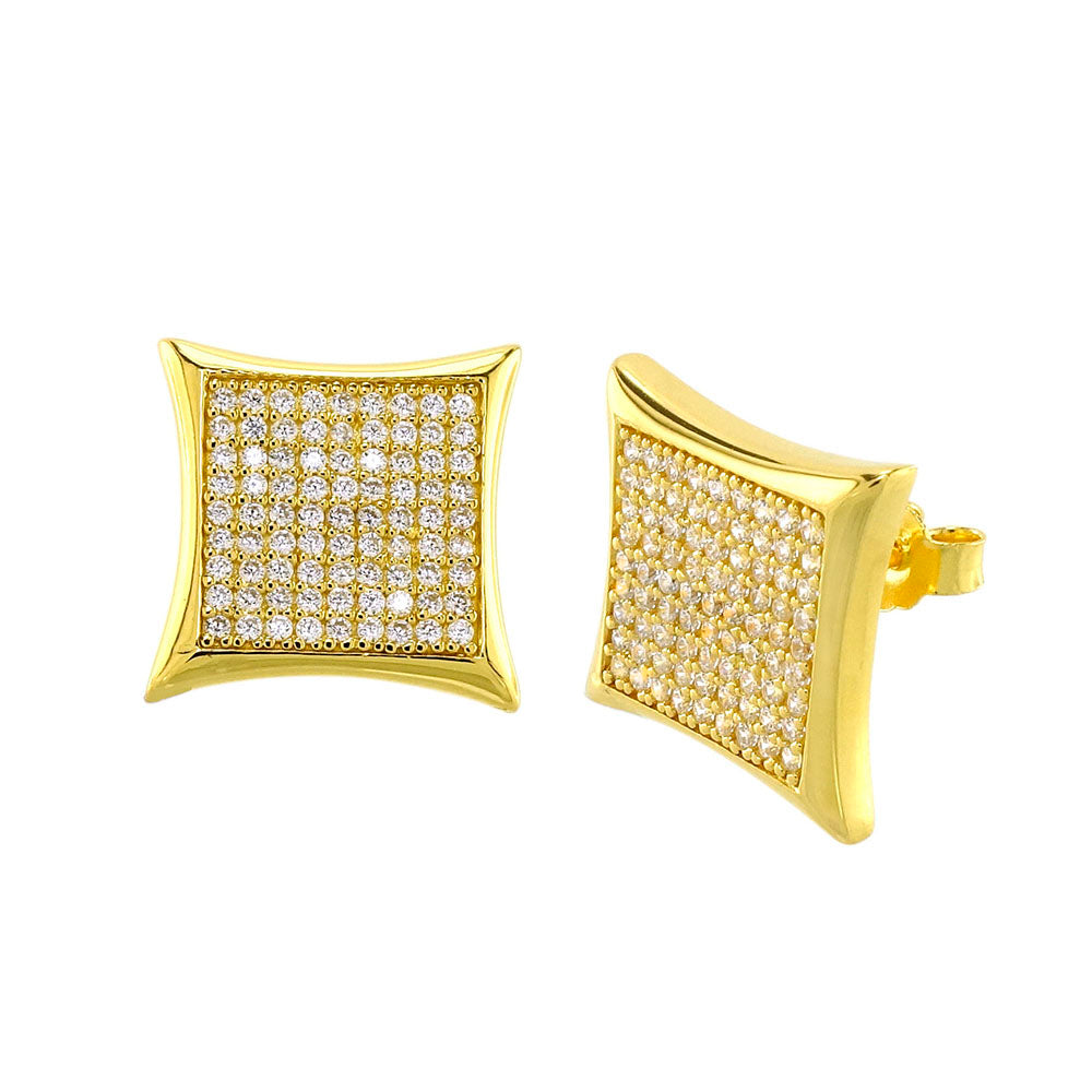 Gold Plated Micro Pave Cubic Zirconia Earrings