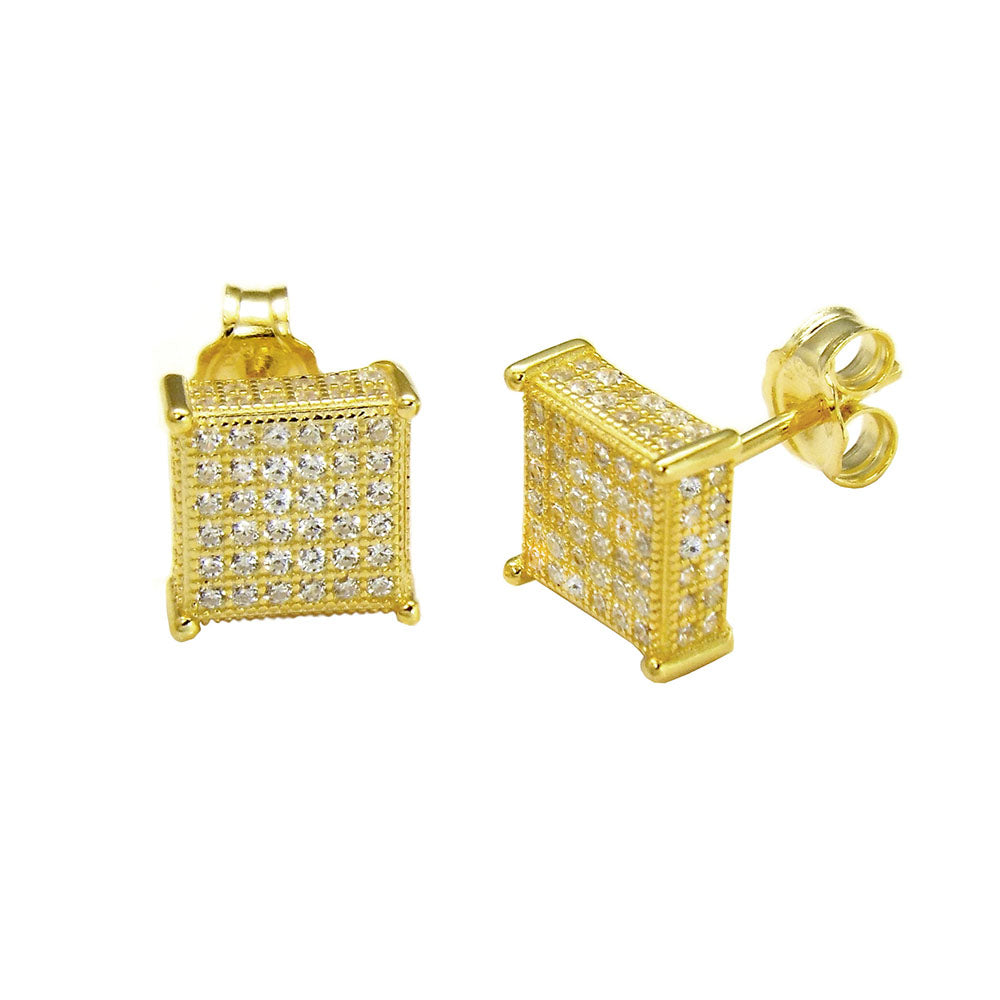 bling bling gold plated stud earrings