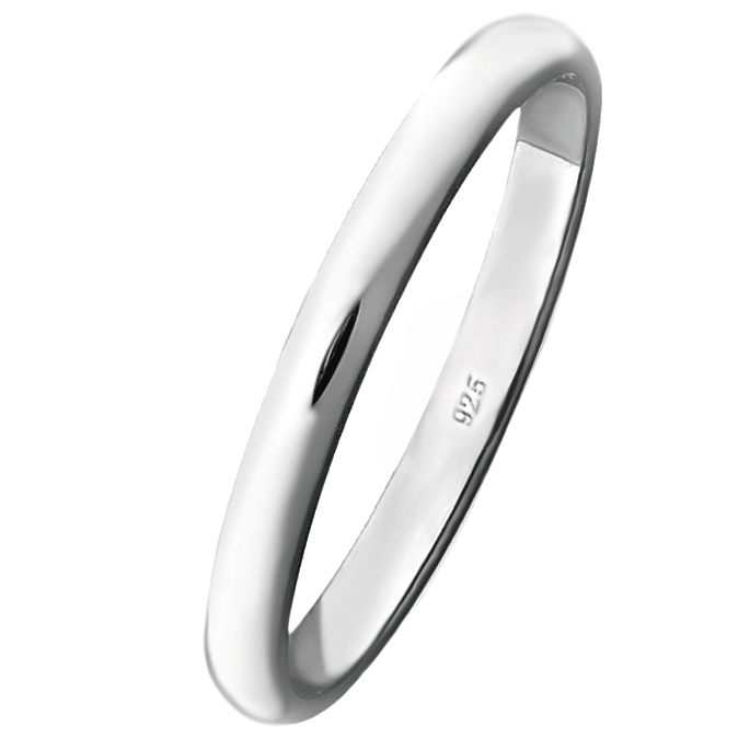 925 Sterling Silver 3MM Plain Wedding Band Ring