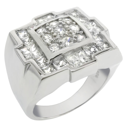 Sterling Silver Cubic Zirconia CZ Men Ring