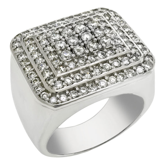 925 Sterling Silver Hip Hop Micro Pave CZ Ring