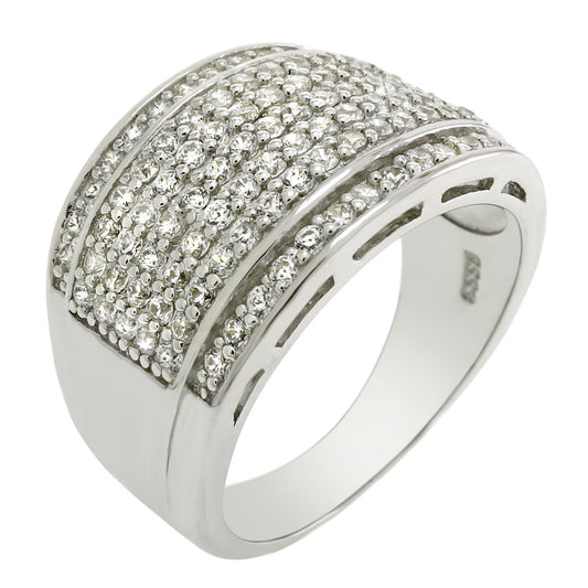 Wide Pave Cubic Zirconia Band Ring