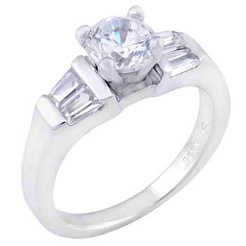 5mm Round Cut Cubic Zirconia Engagement Ring with Double Sides