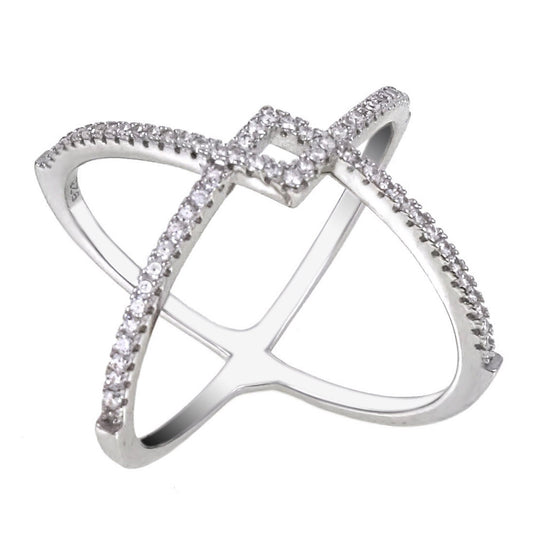 Criss Cross CZ Ring