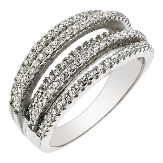 5 Line Pave Cubic Zirconia Ring