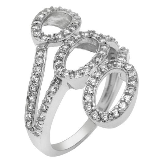 Three Oval Shape CZ Ring