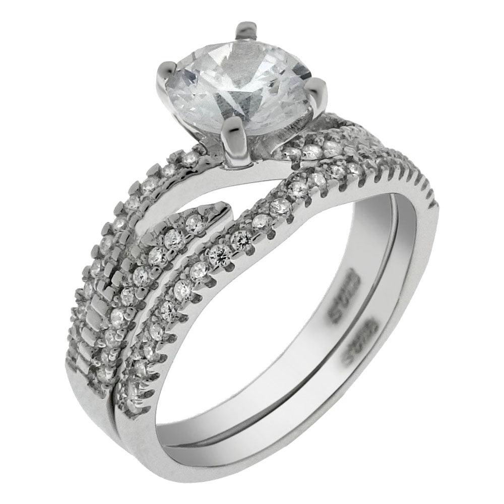 Solitaire 6 5mm Round Cubic Zirconia Bridal Ring Set