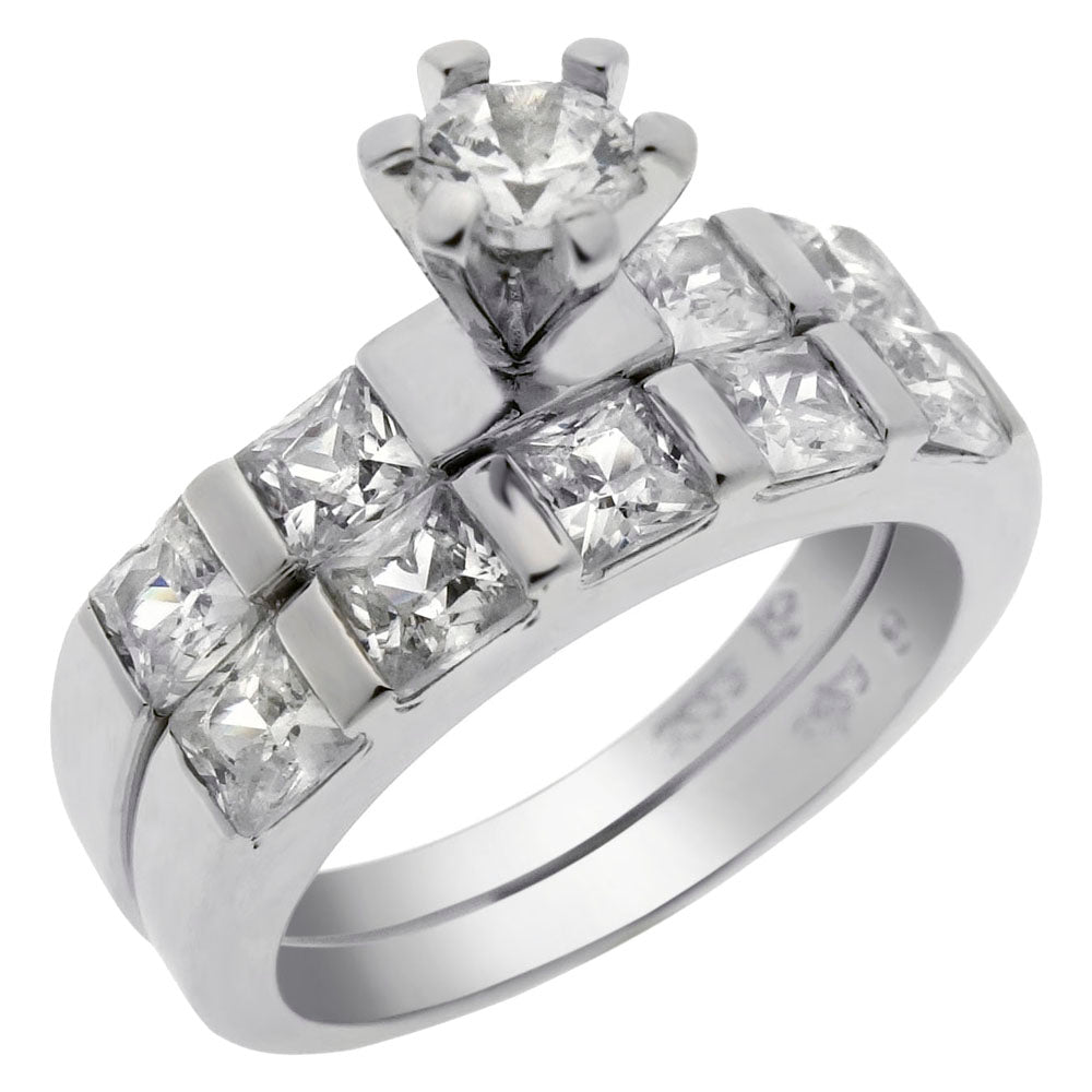 Round Cubic Zirconia Ring Set