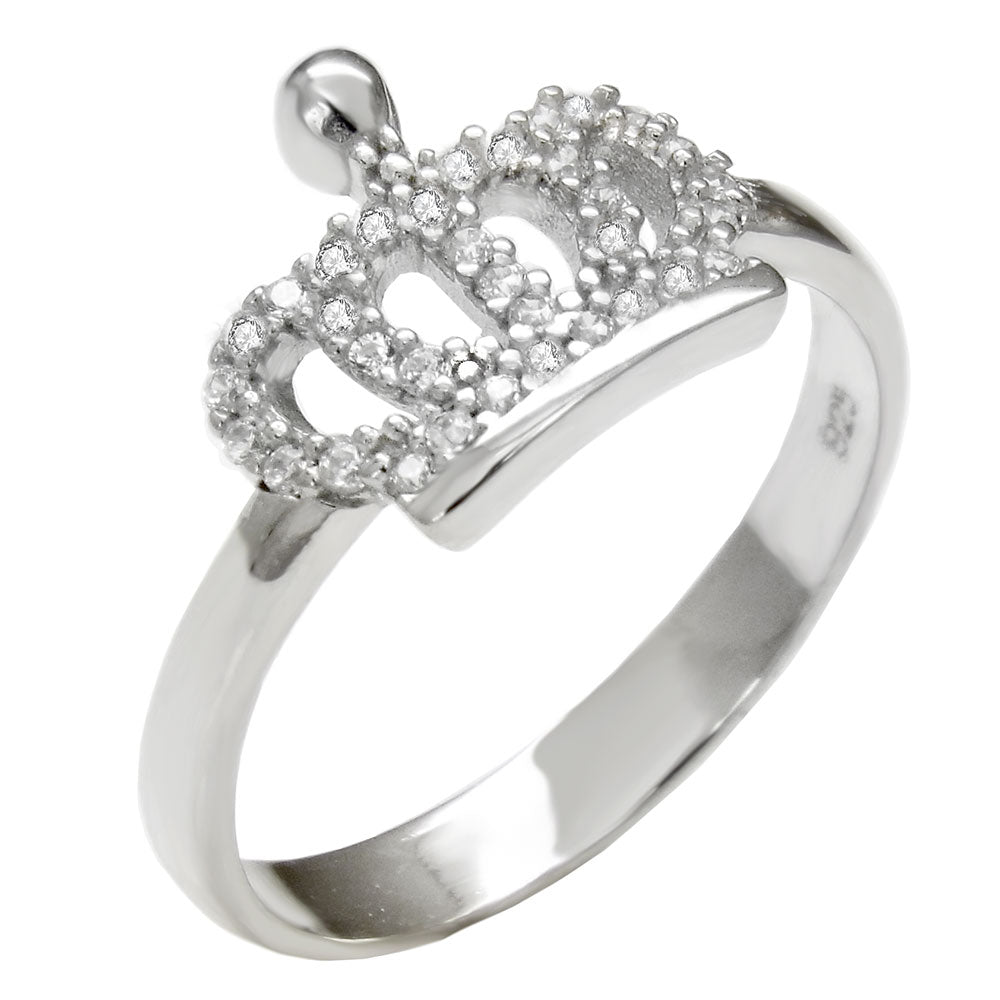Pave CZ Crown Ring
