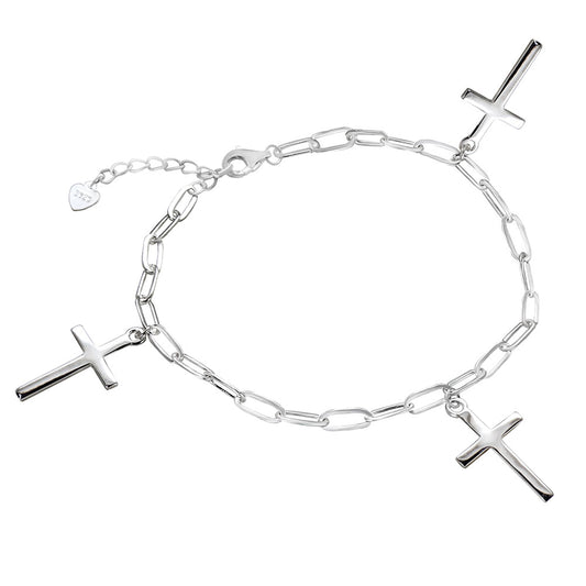 Paperclip Bracelet with Cross