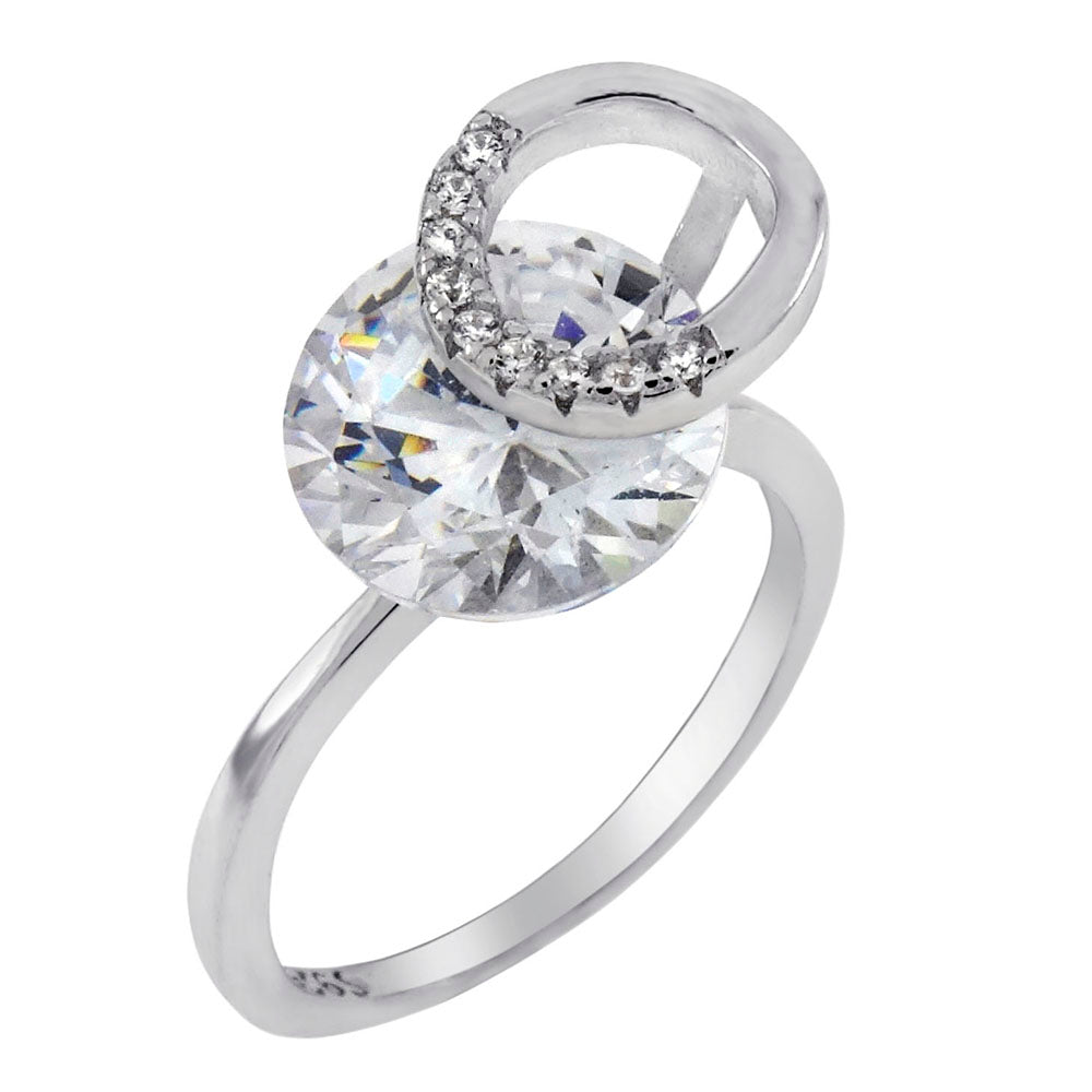 Sterling Silver 8 5mm Cubic Zirconia Circle Solitaire Ring