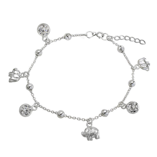 Elephants Charm Bracelet (6mm)