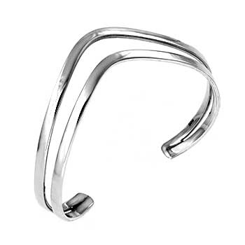 Sterling Silver High Polish Cuff Bangle