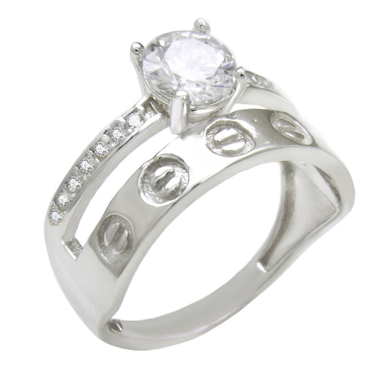 6mm Round Cut Solitaire with Band Wedding Ring