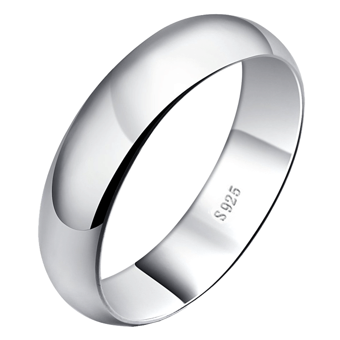 925 Sterling Silver 5MM Plain Wedding Band Ring