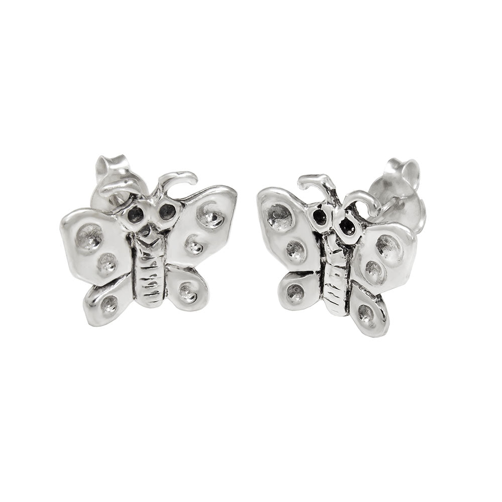 Butterfly Oxidized Stud Earrings