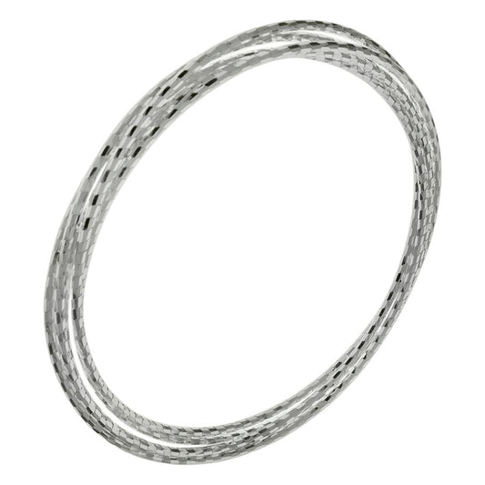 Italian Sterling Silver 5 Stacking D C Bangle