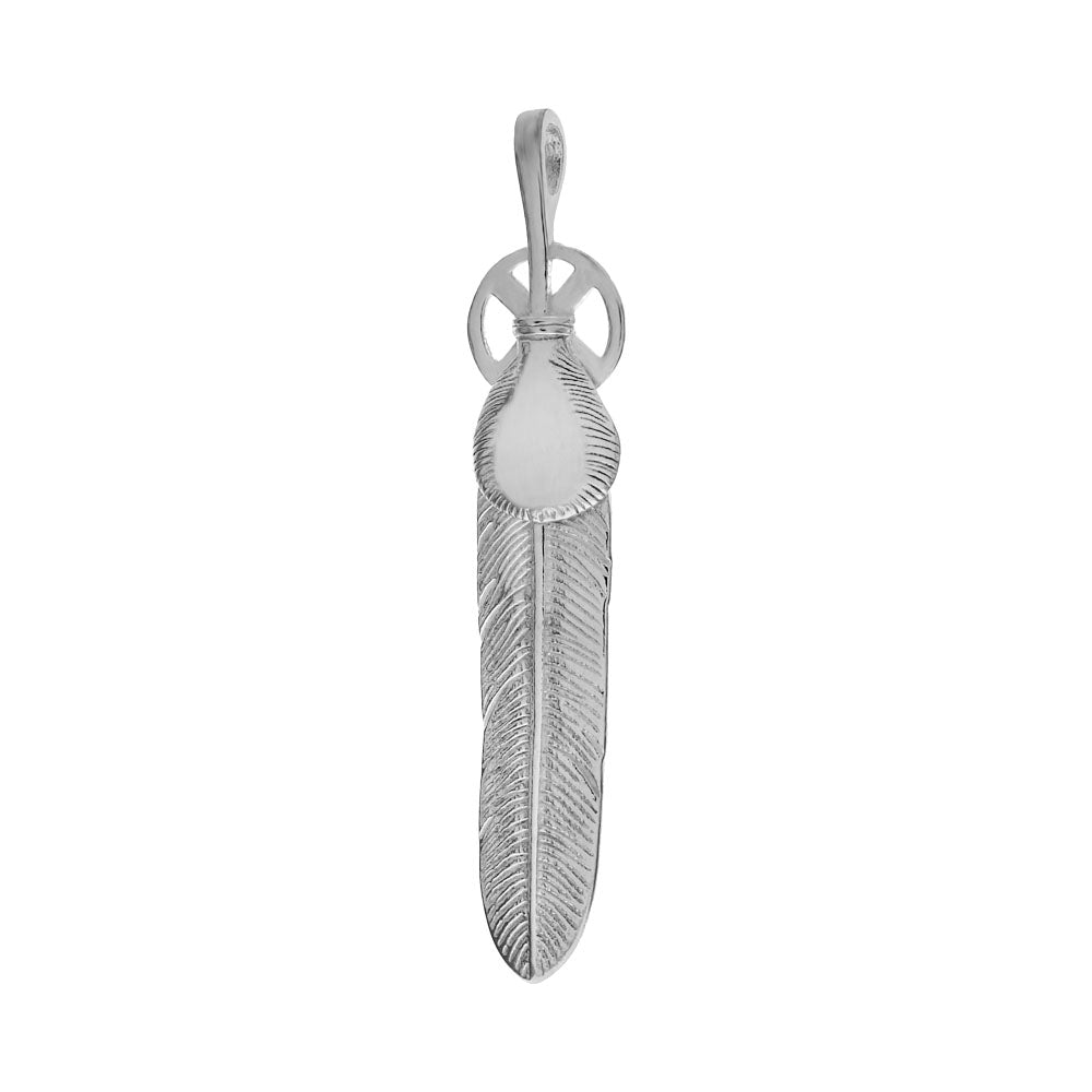 Polished Sterling Silver Feather Pendant