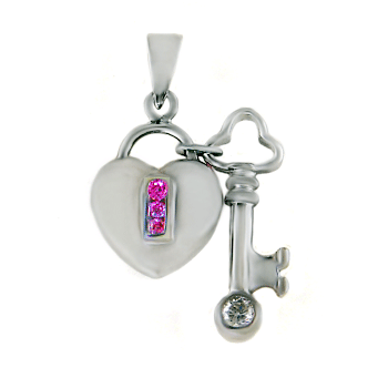 Heart Lock & Key Pendant