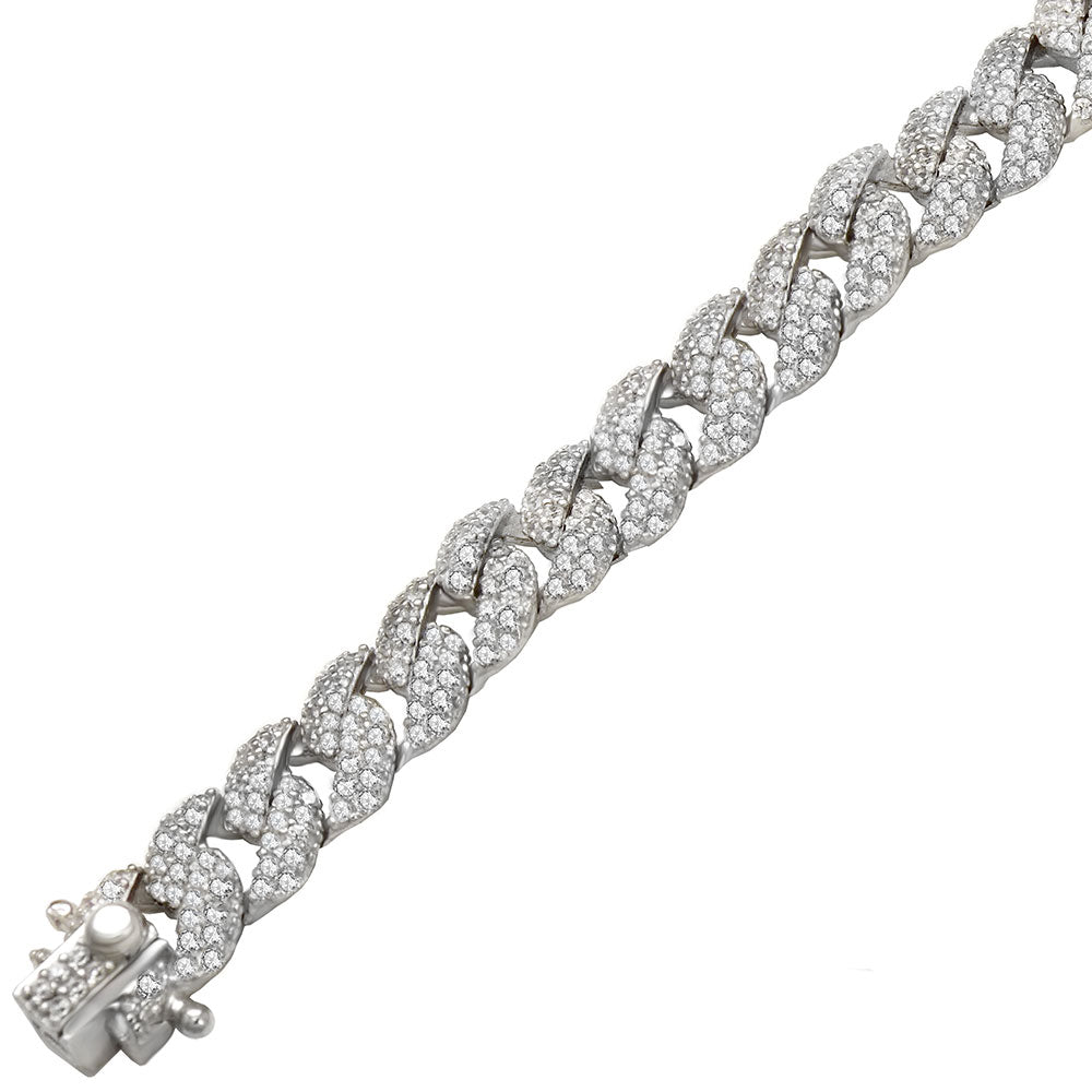 Micro Pave Cubic Zirconia Cuban Bracelet