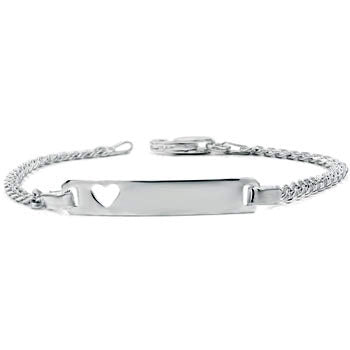 Curb Baby Italian ID Bracelet - Heart (6mm)