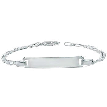 figaro chain sterling silver id bracelet for kids