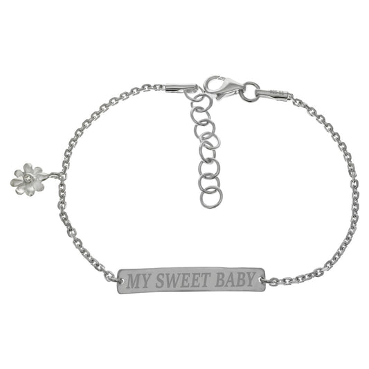 my sweet baby silver id bracelet for kids