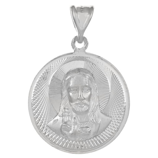 Sacred Heart Jesus 3D D C Round Medal Pendant