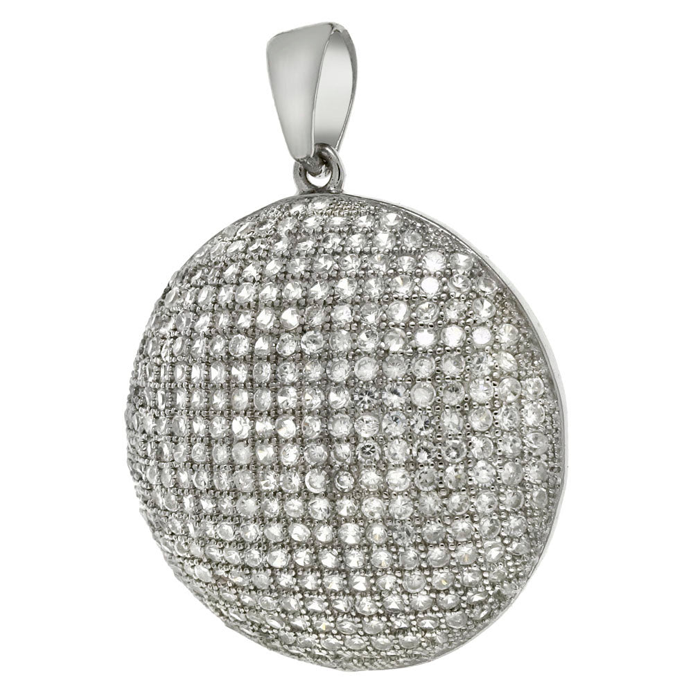 Micro Pave Cubic Zirconia Dome Pendant