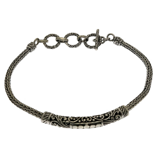 bali silver bracelet with toggle