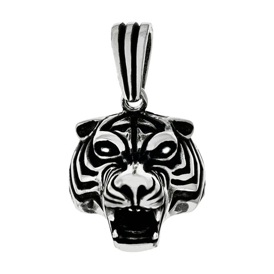 Panther Head Oxidized Pendant