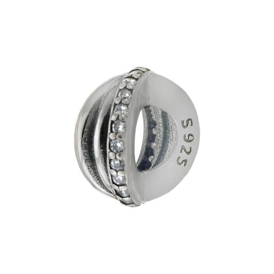 Sterling Silver CZ Spacer Charm Pendant