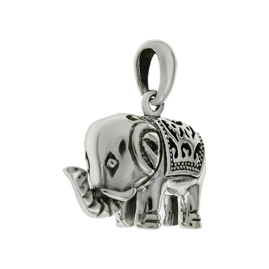 Sterling Silver Oxidized Elephant Pendant