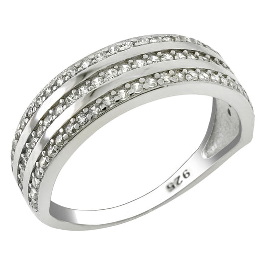 Three Lines Cubic Zirconia Band Ring