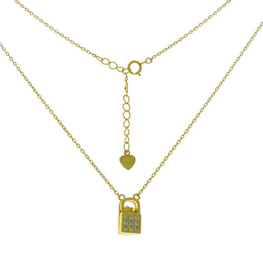 Heart Lock Reversible Gold Plated Necklace