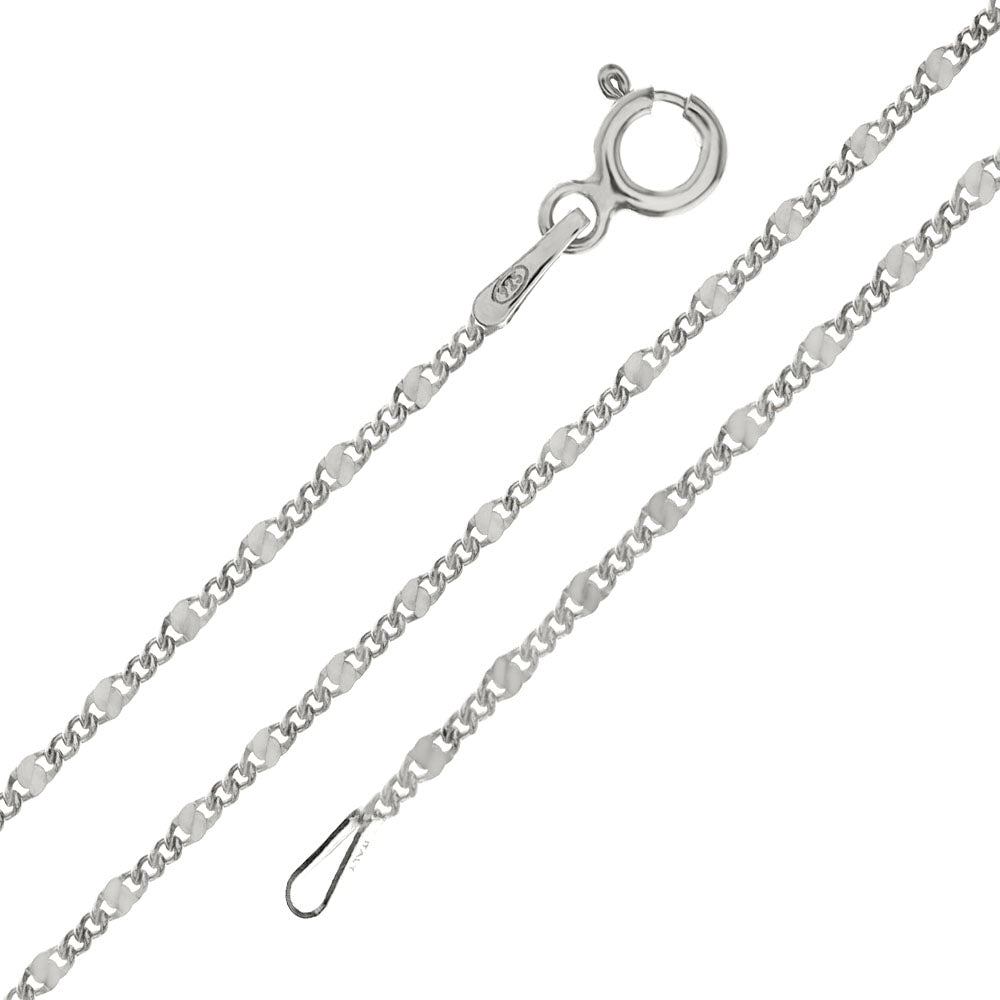 Italian Sterling Silver 1.8mm Fancy Curb Chain