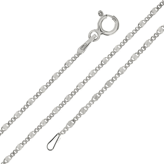 Italian Sterling Silver 1.8mm Fancy Curb Chain