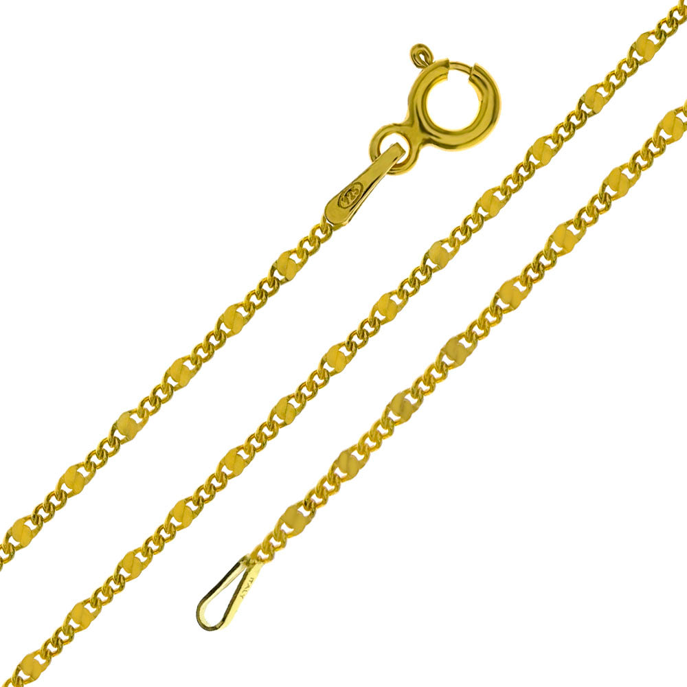 Italian Fancy Curb Gold-Plated Chain (1.8mm)