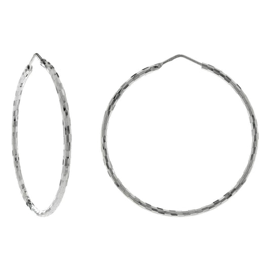 Italian Sterling Silver D/C Hoop Earrings