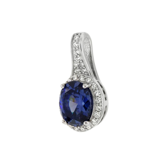 Oval Tanzanite Cubic Zirconia Pendant