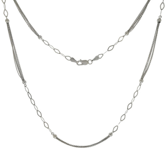 Fancy Alternate Rhodium Plated Necklace