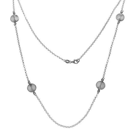 Italian Sterling Silver Fancy Long Necklace