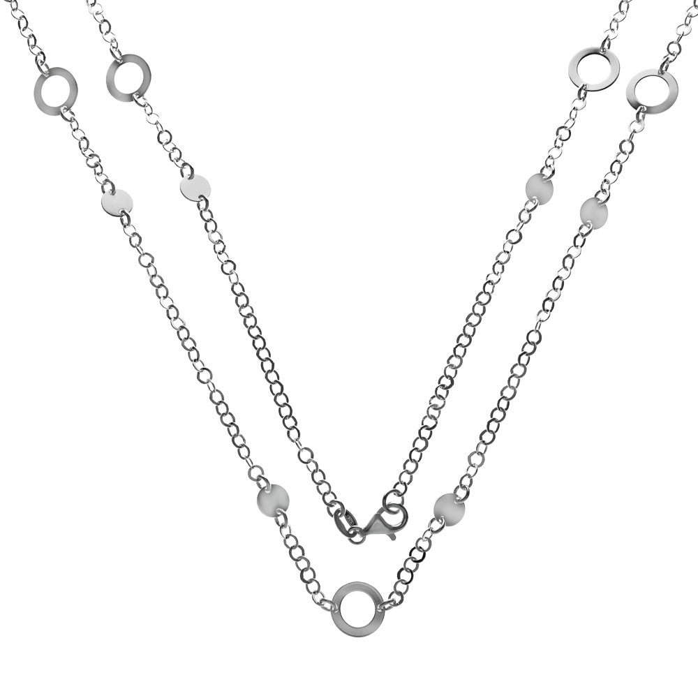 Italian Sterling Silver Fancy Long Necklace