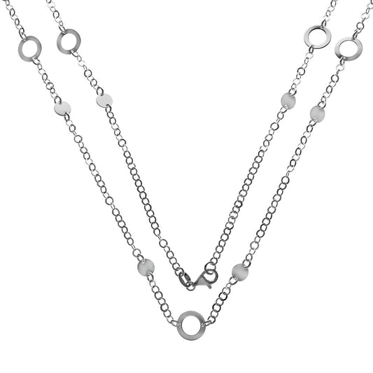 Italian Sterling Silver Fancy Long Necklace