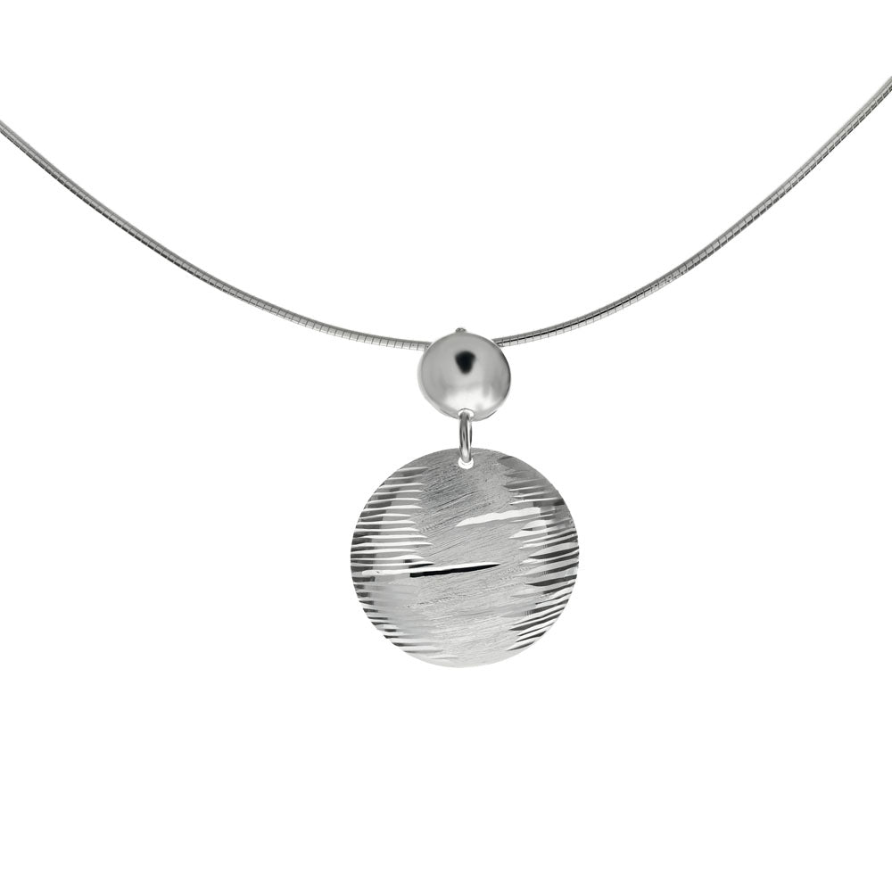 Italian Sterling Silver 1 1 Round Omega W D C Disc Pendant