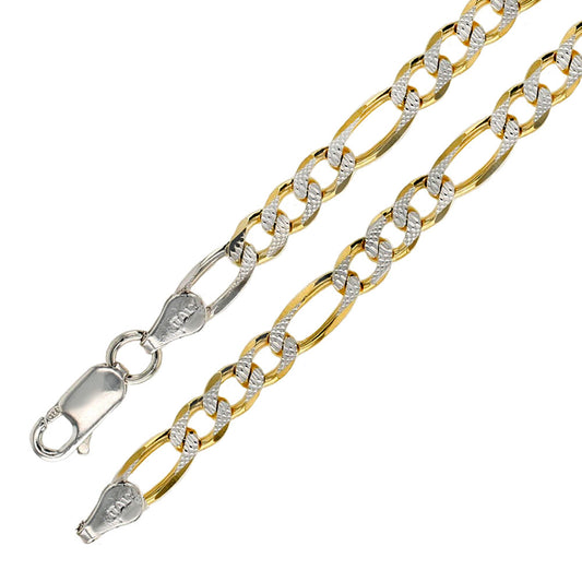 Gold-Plated Italian Figaro D/C Chain (6mm)