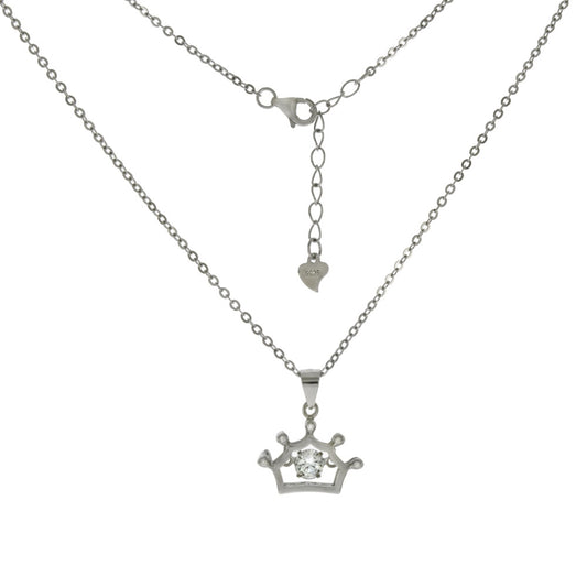 Sparkling Crown in Motion Pendant with Necklace