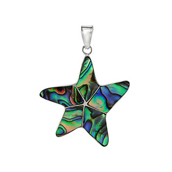 Sterling Silver Abalone Starfish Pendant
