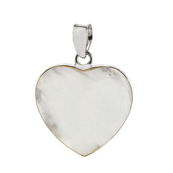 Sterling Silver Pearl Shell Heart Pendant